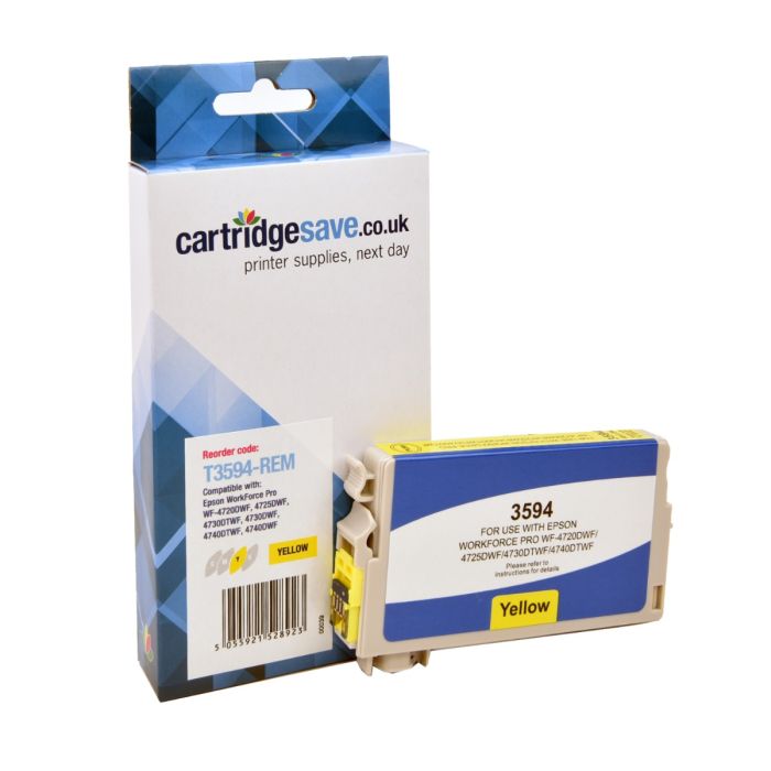 Compatible Epson 35XL Yellow High Capacity Ink Cartridge - (T3594 Padlock)