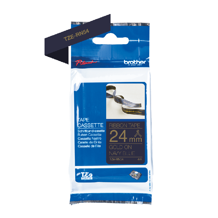 Brother TZE-RN54 Gold On Navy Non-Adhesive Labelling Tape Ribbon 24mm x 4m