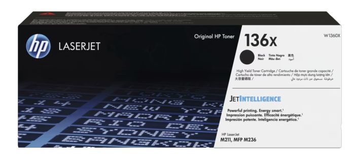 Genuine HP 136X High Capacity Black Toner Cartridge - (W1360X)