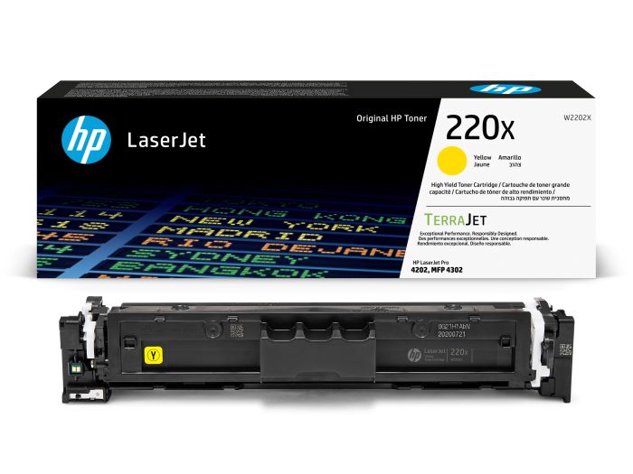 HP 220X High Capacity Yellow Toner Cartridge - (W2202X)
