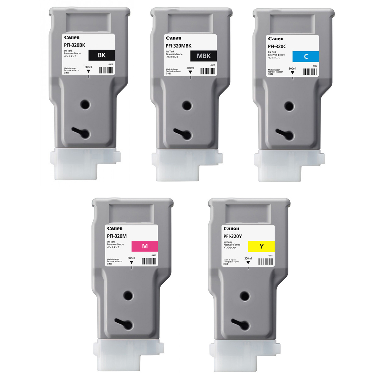 Canon PFI-320インクカートリッジ 5個セット Canon PFI-320 Ink Cartridges - High Capacity 5 Colour Canon PFI