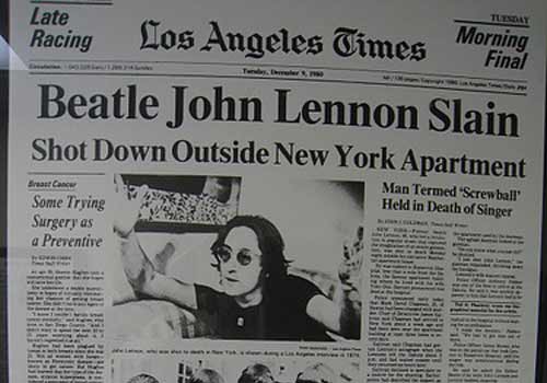 Los Angeles Times - John Lennon Slain