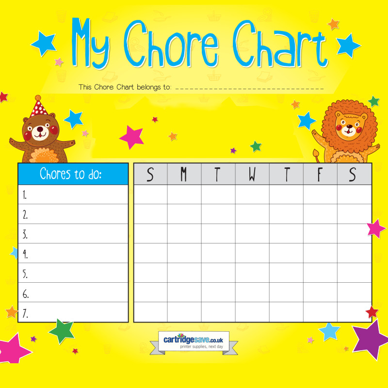 Make chores fun with this downloadable chore chart for the kids