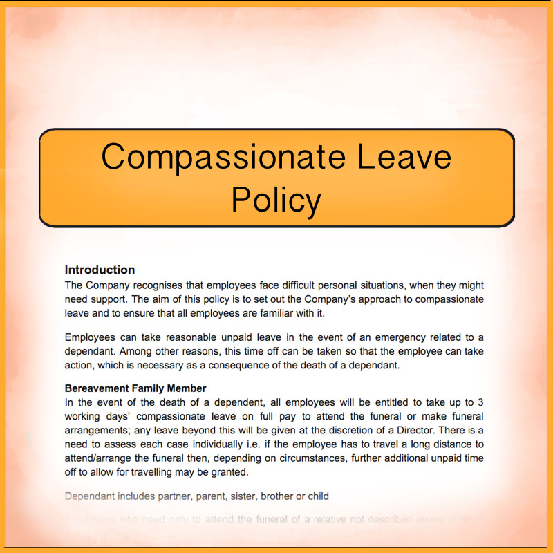 This download sets out your approach to compassionate leave as an employer