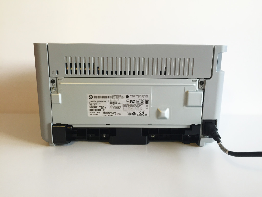 HP Laserjet Pro P1102 Back