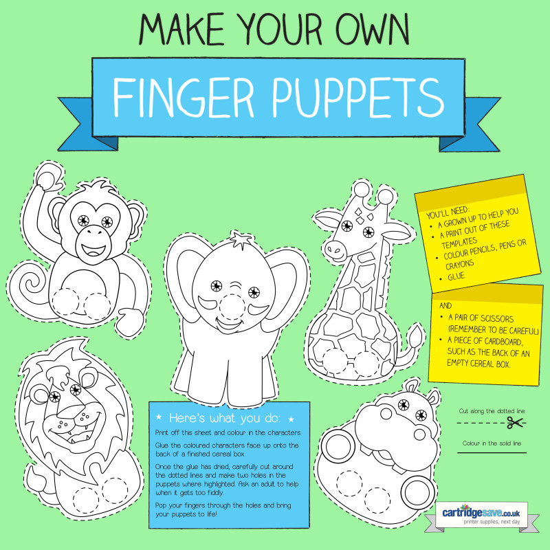 Download and print out this easy guide to make finger puppets