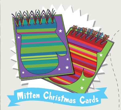 Printable Christmas mitten cards