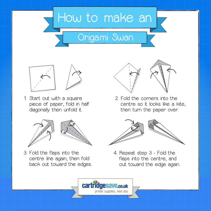 A step by step guide on how to make an origami swan