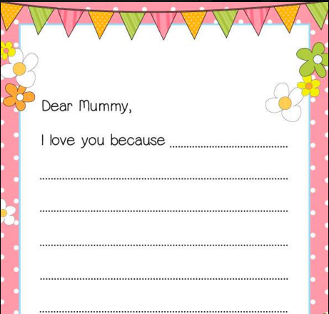 Template for mothers day messages