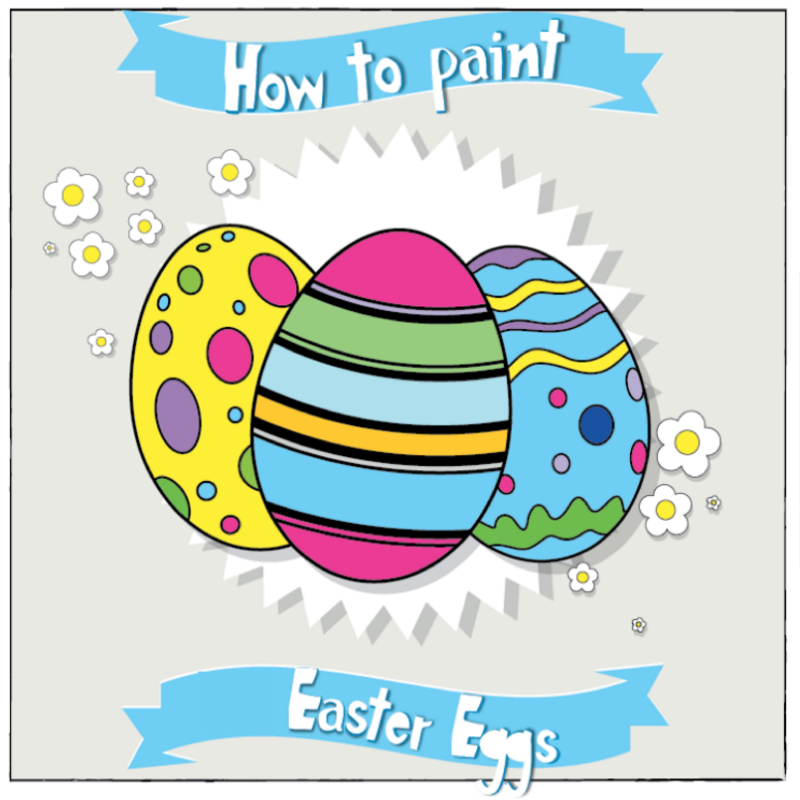 Download and print this easy guide on how to paint Easter Eggs
