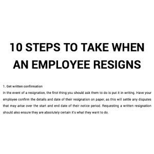 10 Steps To Take When An Employee Resigns