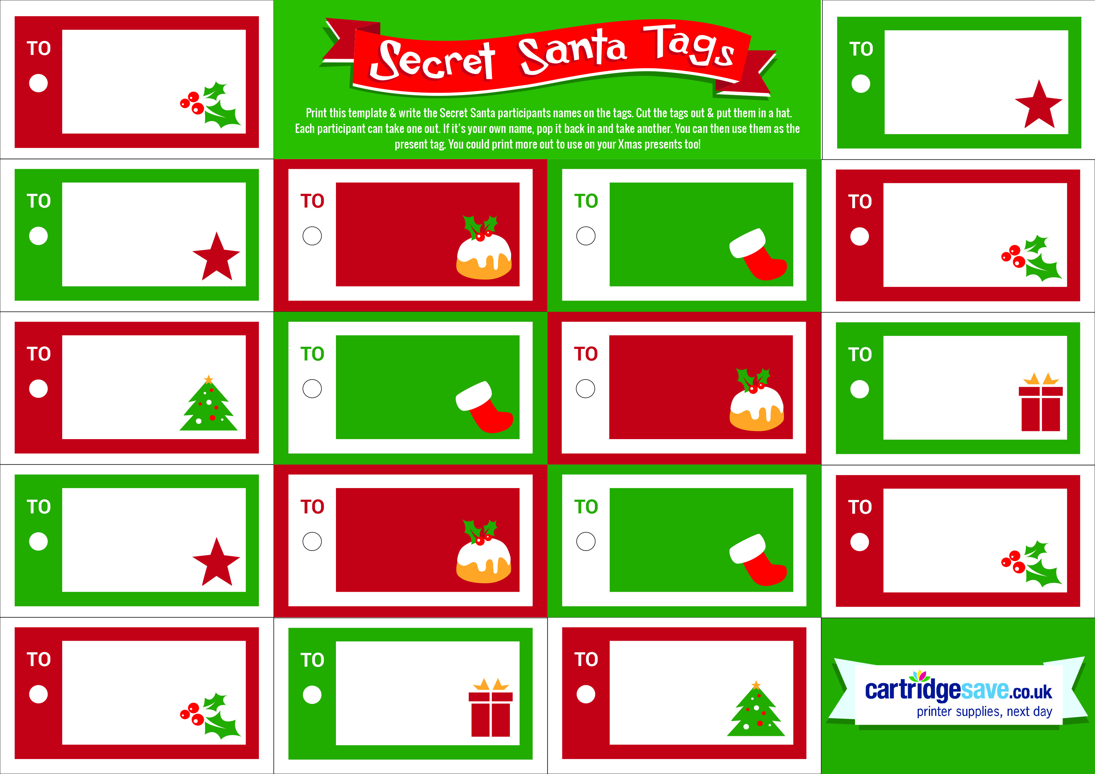 Secret Santa Name Draw Template