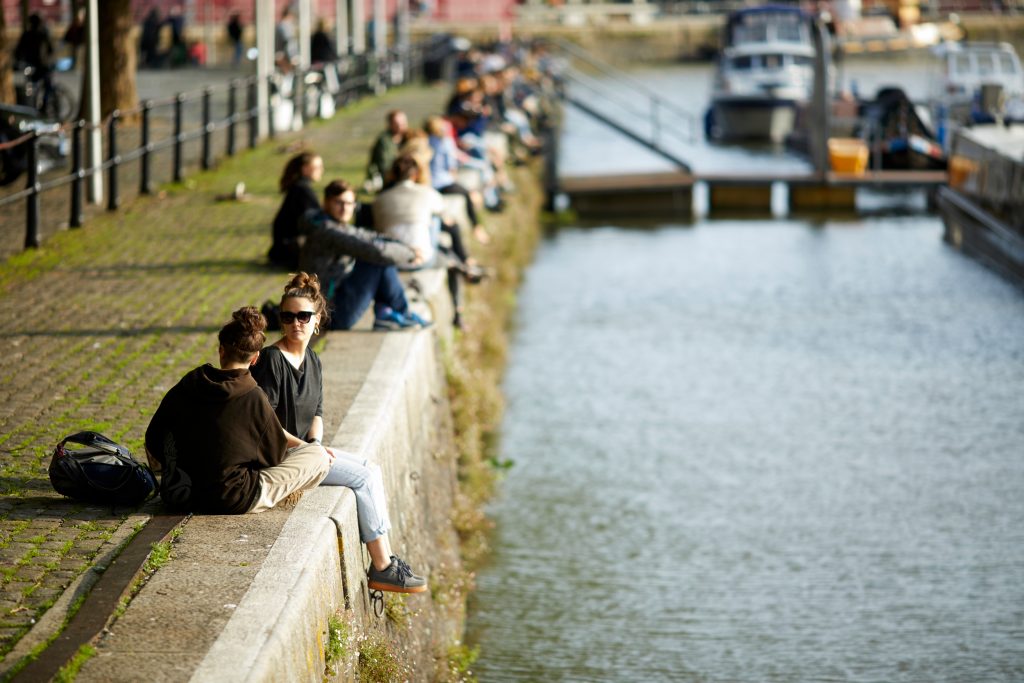 Historic floating harbour Bristol city centre